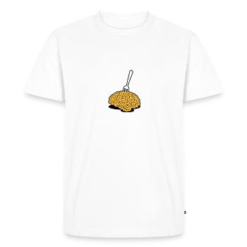 Un cerveau avec une fourchette - T-shirt Premium bio Homme - blanc - Devant - Nico (187cm)