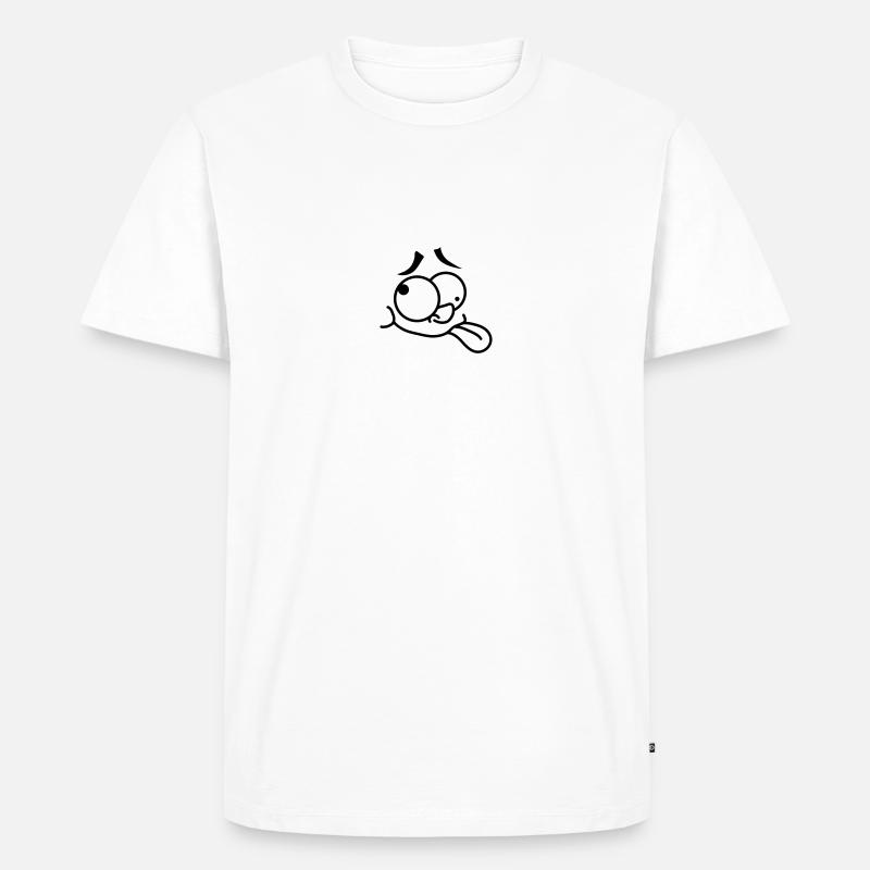 Crazy Face - Männer Premium Bio T-Shirt - Weiß
