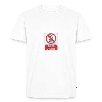 téléphone portable - T-shirt Premium bio Homme - blanc - Devant - Nico (187cm)