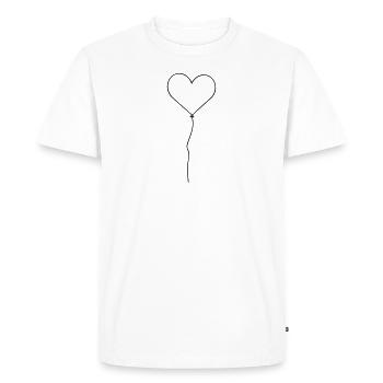 Ballon de coeur - T-shirt Premium bio Homme - blanc - Devant - Nico (187cm)