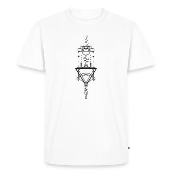 Totem des éléments – Pouvoir des Quatre Énergies - T-shirt Premium bio Homme - blanc - Devant - Nico (187cm)
