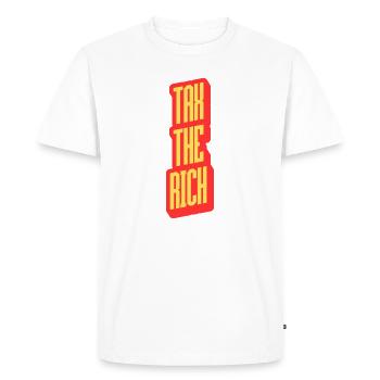 Tax The Rich - Men's Premium Organic T-Shirt - white - Front - Nico (187cm)