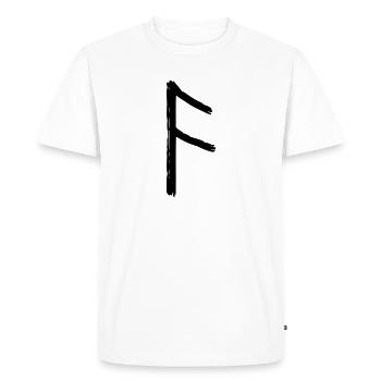 symbole viking rune ansuz noire - T-shirt Premium bio Homme - blanc - Devant - Nico (187cm)
