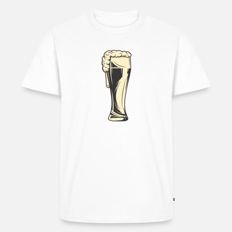 Bierglas - Männer Premium Bio T-Shirt - Weiß