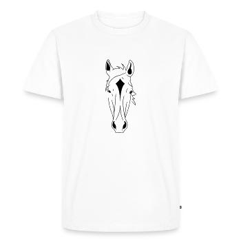 tête de cheval - T-shirt Premium bio Homme - blanc - Devant - Nico (187cm)