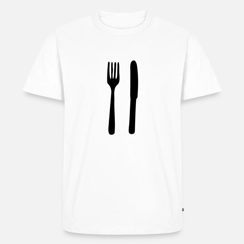 Couverts simples - Männer Premium Bio T-Shirt - Weiß