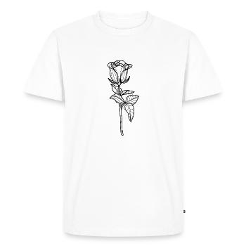 Flower Rose - Men's Premium Organic T-Shirt - white - Front - Nico (187cm)