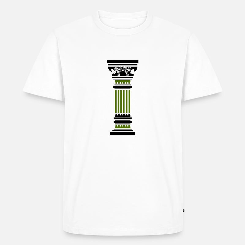 antike säule - Männer Premium Bio T-Shirt - Weiß