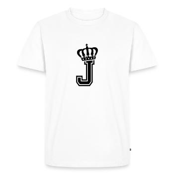 Lettre J - T-shirt Premium bio Homme - blanc - Devant - Nico (187cm)