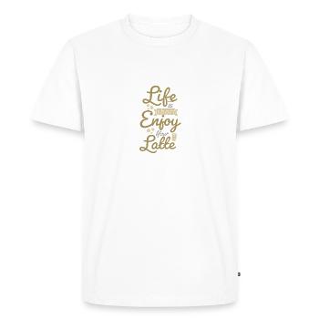 La vie est courte. Profitez de votre - T-shirt Premium bio Homme - blanc - Devant - Nico (187cm)