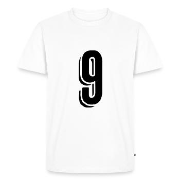 Maillot numéro neuf - numéro - 9 - T-shirt Premium bio Homme - blanc - Devant - Nico (187cm)