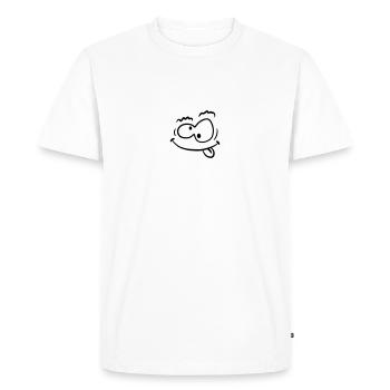 Visage souriant de fou bizarre drôle - T-shirt Premium bio Homme - blanc - Devant - Nico (187cm)