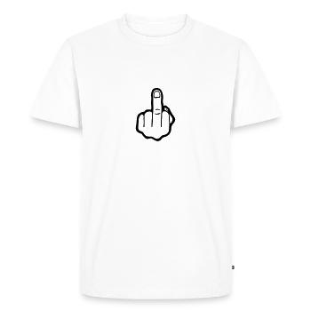 Finger, Fuck you (cheap!) - T-shirt Premium bio Homme - blanc - Devant - Nico (187cm)