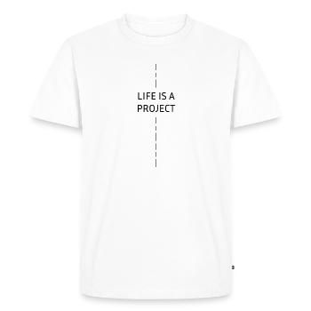 La vie est un projet - T-shirt Premium bio Homme - blanc - Devant - Nico (187cm)