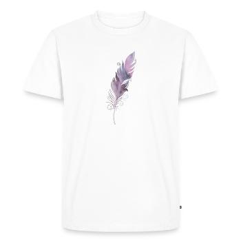 Beautiful colorful feather - Men's Premium Organic T-Shirt - white - Front - Nico (187cm)
