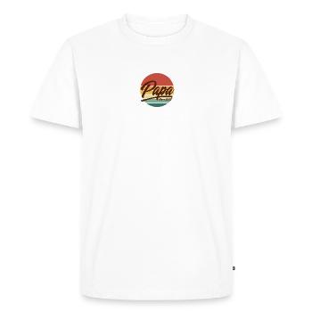 Papa Since 2012 Retro Vintage Sunset Design - Men's Premium Organic T-Shirt - white - Front - Nico (187cm)