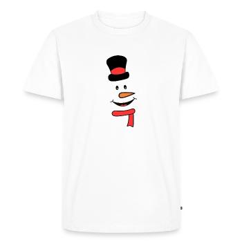 Snowman face with scarf and hat - Men's Premium Organic T-Shirt - white - Front - Nico (187cm)