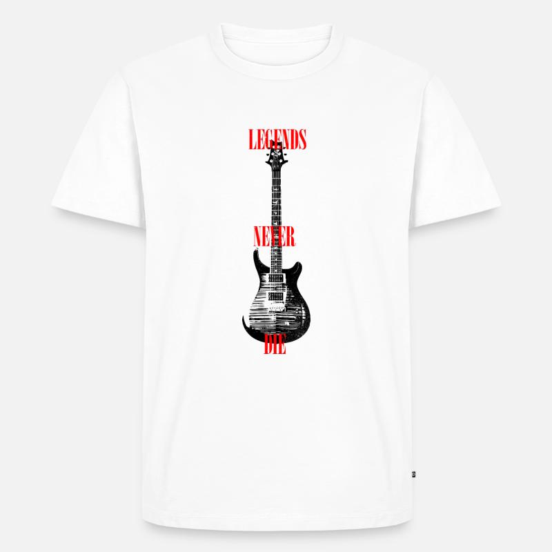 Legends never die - guitar - Männer Premium Bio T-Shirt - Weiß