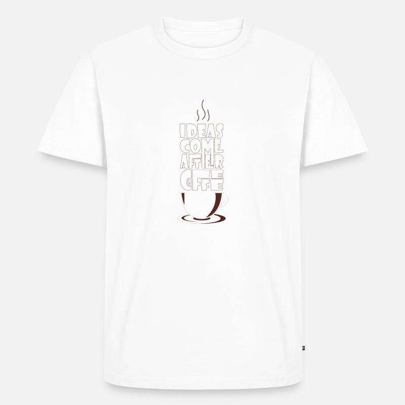 Kaffee Kaffee Kaffee - Männer Premium Bio T-Shirt - Weiß