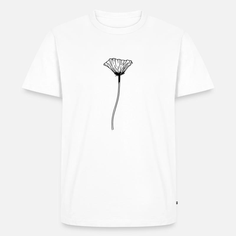 Mohn Blume - Männer Premium Bio T-Shirt - Weiß