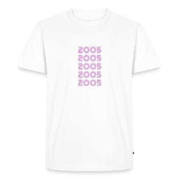 Année : 2005 - T-shirt Premium bio Homme - blanc - Devant - Nico (187cm)