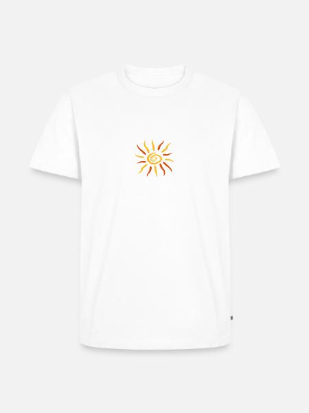 Wirbel Spirale Sonne - Männer Premium Bio T-Shirt - Weiß