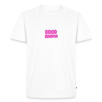 Bon karma Rose - T-shirt Premium bio Homme - blanc - Devant - Nico (187cm)