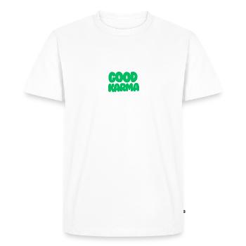Bon Karma Vert - T-shirt Premium bio Homme - blanc - Devant - Nico (187cm)