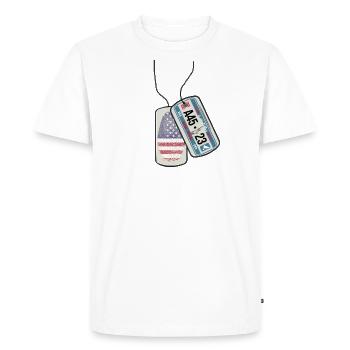 Plaque d’identité NEW YORK Fingerprint USA - T-shirt Premium bio Homme - blanc - Devant - Nico (187cm)