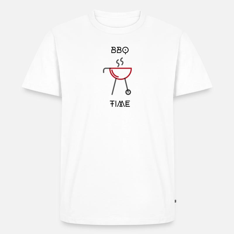 Grillzeit - Männer Premium Bio T-Shirt - Weiß