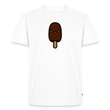 glace chocolat bâtonnet kawaii mignon enfant miam - T-shirt Premium bio Homme - blanc - Devant - Nico (187cm)
