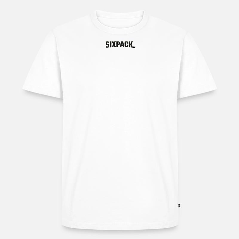 sixpack. - Männer Premium Bio T-Shirt - Weiß