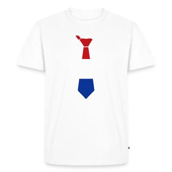Cravate tricolore en rouge, blanc, bleu - T-shirt Premium bio Homme - blanc - Devant - Nico (187cm)