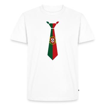 Cravate du Portugal – Conception du drapeau - T-shirt Premium bio Homme - blanc - Devant - Nico (187cm)