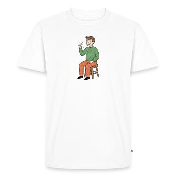 Couture Déjantée au Fil - T-shirt Premium bio Homme - blanc - Devant - Nico (187cm)