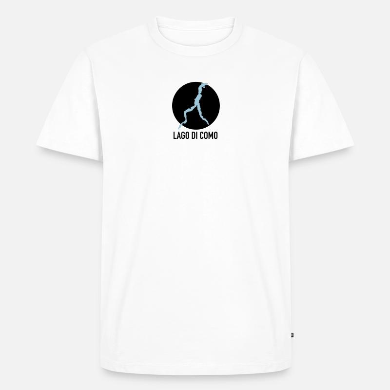 LAGO DI COMO - Comer See - Männer Premium Bio T-Shirt - Weiß
