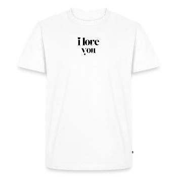 Je t’aime - T-shirt Premium bio Homme - blanc - Devant - Nico (187cm)
