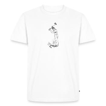chop wood - Men's Premium Organic T-Shirt - white - Front - Nico (187cm)