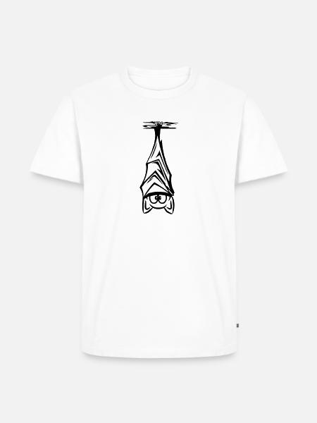 Fledermaus hängend - Männer Premium Bio T-Shirt - Weiß