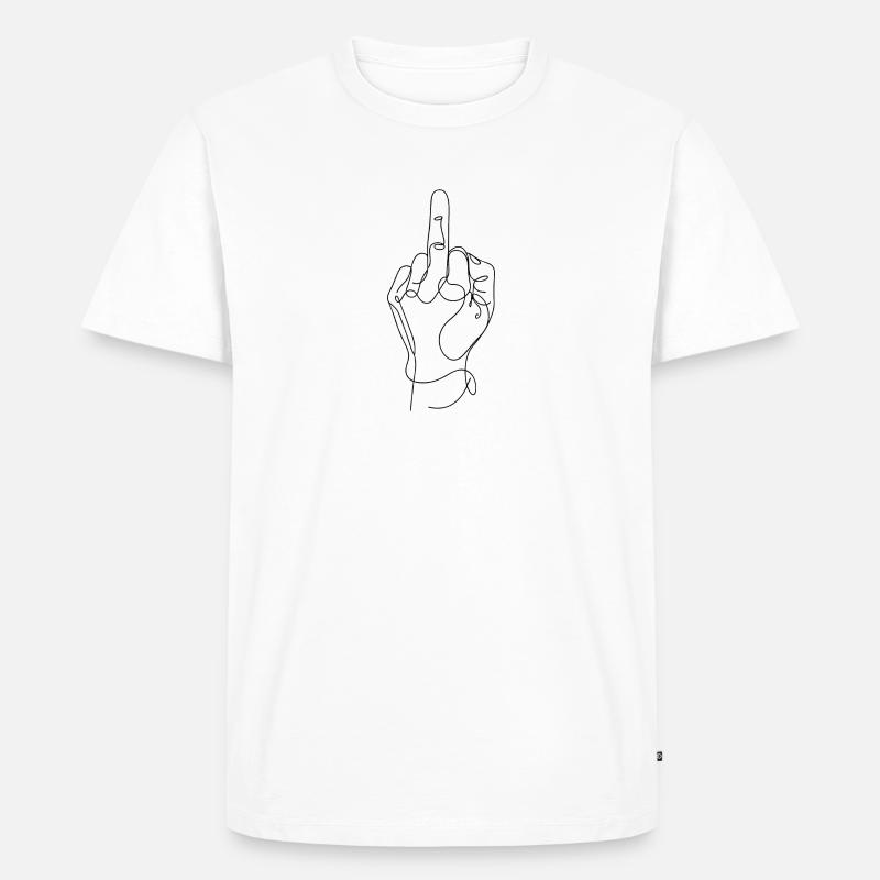 Middlfinger - Männer Premium Bio T-Shirt - Weiß