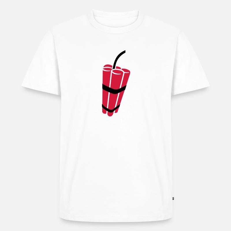 Dynamit - Männer Premium Bio T-Shirt - Weiß