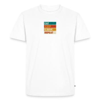 Manger dormir kayak répéter - T-shirt Premium bio Homme - blanc - Devant - Nico (187cm)