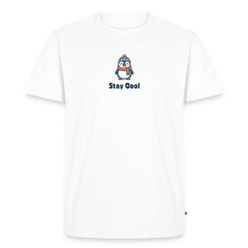 Chemise Stay Cool Penguin – Style hiver mignon - T-shirt Premium bio Homme - blanc - Devant - Nico (187cm)