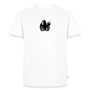 Kampftrinker Satirischer Adler / Boozer eagle (1c) - Men's Premium Organic T-Shirt - white - Front - Nico (187cm)