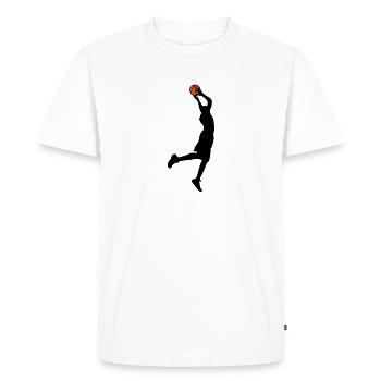 Basket-ball - T-shirt Premium bio Homme - blanc - Devant - Nico (187cm)