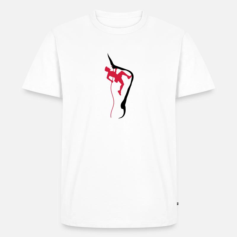 Klettern seil bergsteiger - Männer Premium Bio T-Shirt - Weiß