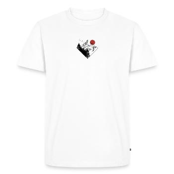 Silhouette du sommet du soleil rouge - T-shirt Premium bio Homme - blanc - Devant - Nico (187cm)