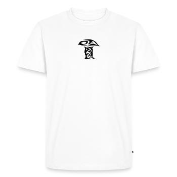 Champignon Tribal Champignon Tribal simple - T-shirt Premium bio Homme - blanc - Devant - Nico (187cm)