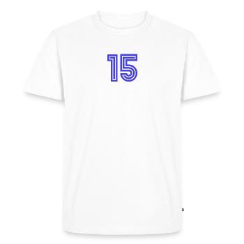 15. 15 YEARS. 15th ANNIVERSARY. 15 YEAR ANNIVERSARY. - Men's Premium Organic T-Shirt - white - Front - Nico (187cm)