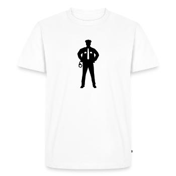 Police - Men's Premium Organic T-Shirt - white - Front - Nico (187cm)